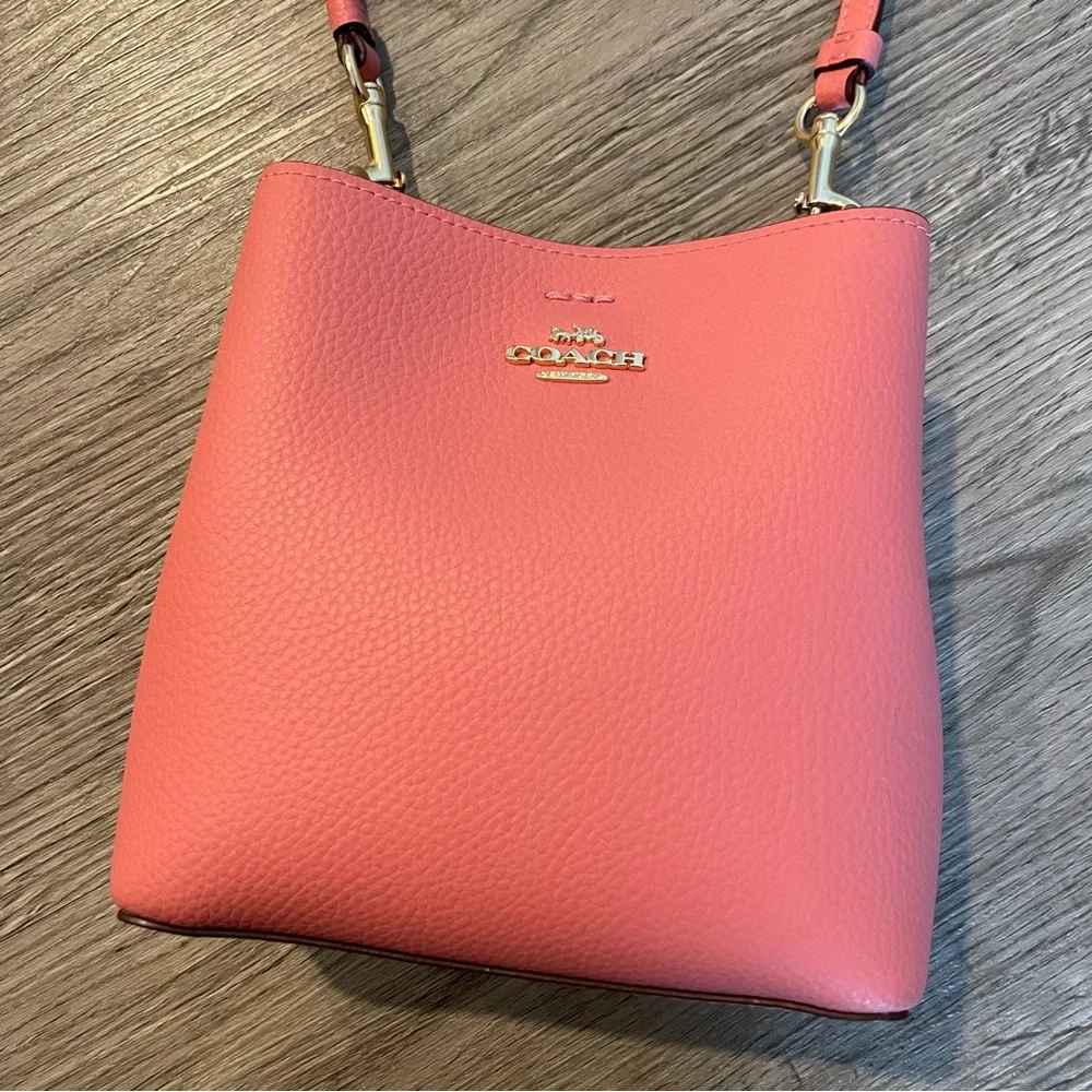 COACH Taffy Pink Mini Town Bucket Bag Crossbody Purse
